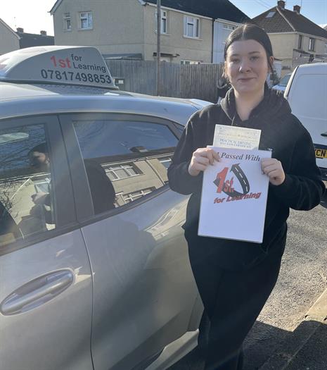 Its a sunny day and a 1st time pass with just 2 minor driver errors for Shannon with 1st for Learning Cardiff. Now she’s glowing brighter than the sun as she’s off to sort out that first car. I’ll see you out on the roads.
Alan